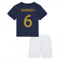 Otroški Nogometni dresi Francija Matteo Guendouzi #6 Domači SP 2022 Kratek Rokav (+ Kratke hlače)